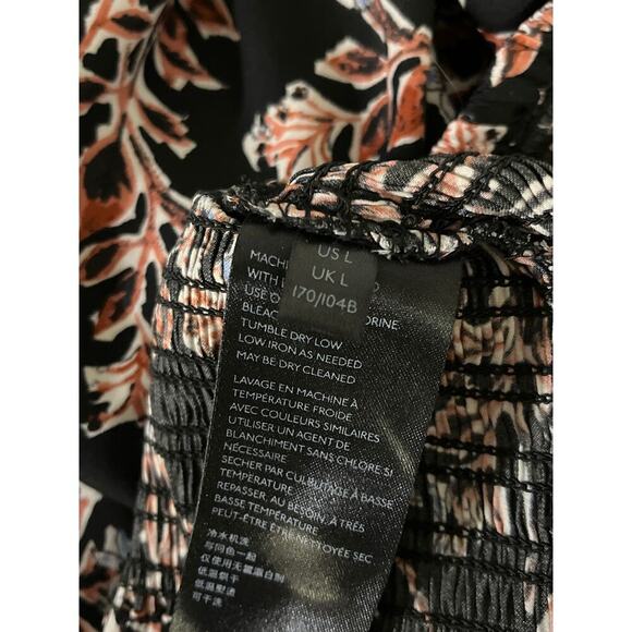 Free People Womens Santiago Print Smocked Boho Cropped Bouse Size Large - Picture 10 of 12